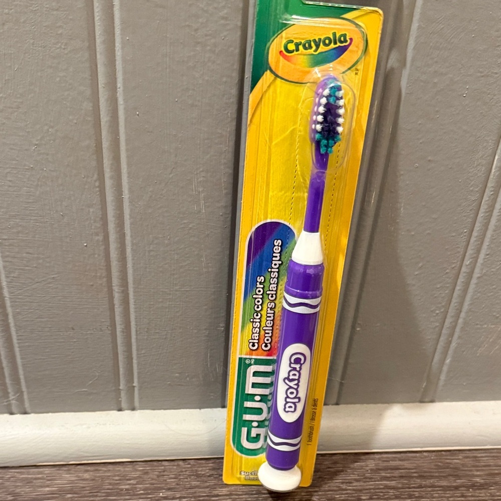 New! Kids Crayola Purple and White Toothbrush